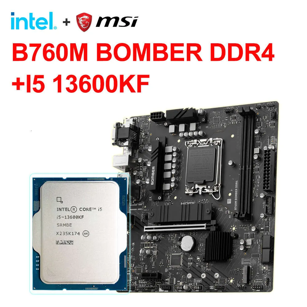 MSI B760M 폭격기 DDR4 새로운 마더 보드 + 인텔 코어 i5-13600KF 프로세서 3.5GHz 14 코어 20- 스레드 CPU 10NM L3 = 24M 125W LGA 1700