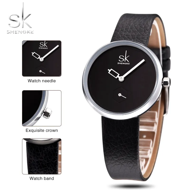 CWP Shengke Luxury Quartz Women Watches Brand Fashion Ladies Leather Watch Clock LeLogio Feminino for Girl女性リストウォッチ