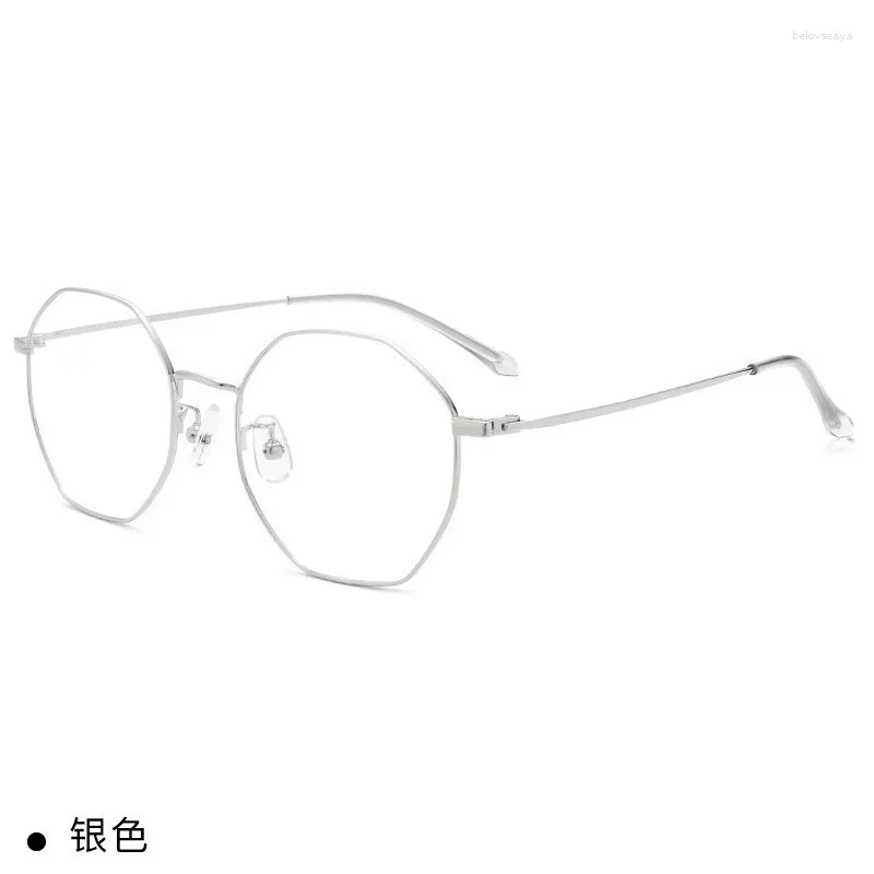 선글라스 프레임 53mm Ultra Pure Titanium Full Frame Polygonal Eyeglass를위한 남성과 여성 안티 블루 처방전 8801