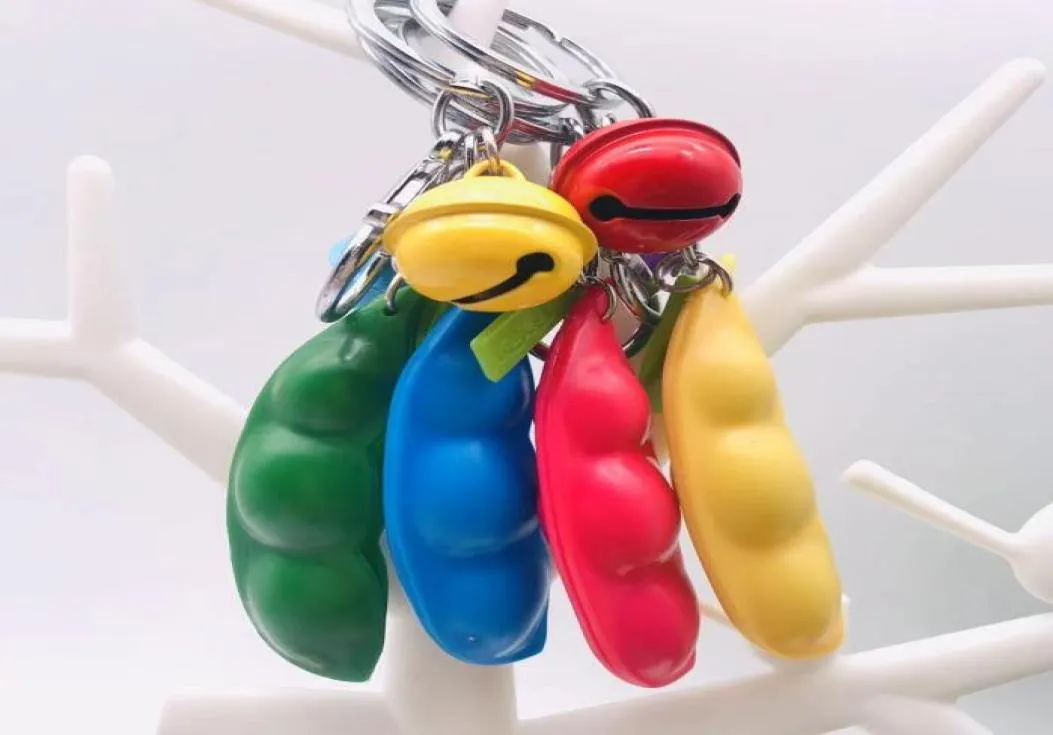 Z Bell Groch Per Toys SqueezeaBean Key Ring Portfel Portfel Zakroda Pendanty Sensory Squeeze Peas Tiktok Squeeze Toy Finge9396194