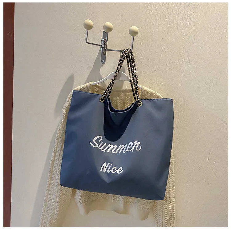 Minimalist Tote Bag for Women Trendy Japanese and Korean Canvas Printed Letter Single Shoulder Bag Personalized Instagram Women's Bag 240315
