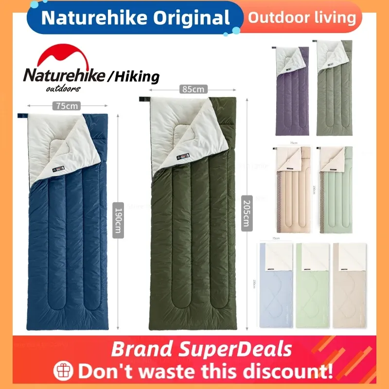 Gear Naturehike Cotton Envelope Sleeping Bag Ultralight Outdoor Camping Breathable Sleeping Bag Waterproof 3 Seasons Sleeping Bags