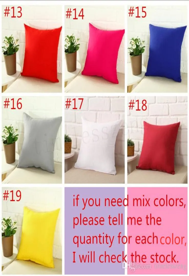 Solid Pure Color Pillow Case 4545 cm Poduszka okładka krzesło biurowe Sofa Rzuć poduszka domowy prezent urodzinowy 2906903