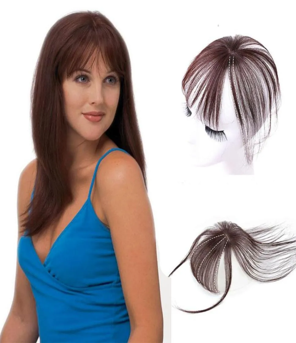 3D-Clip-in-Pony, unsichtbar, nahtlos, simuliertes Handweben, menschliches Haar, Topper-Verlängerung, natürliches Schwarz, für Damen, kurze Pony1233224