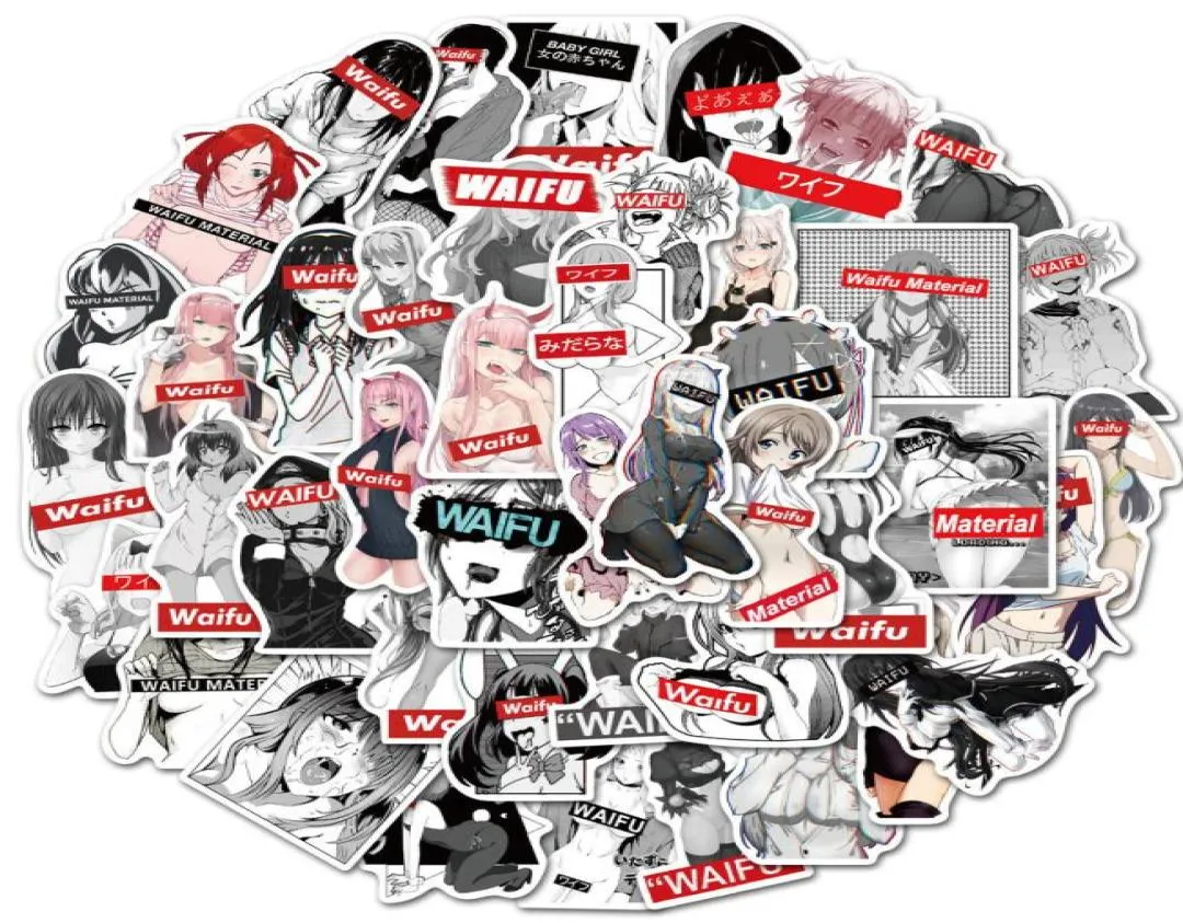 Waterdichte sticker 50 stuks Anime Waifu Stickers Collecties Hentai Sexy Meisje Graffiti Decals voor Laptop Waterfles Thuis Muur Adult1167818
