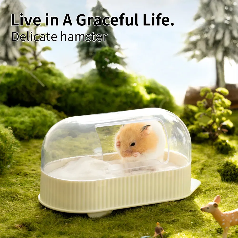 Käfige Hamster Badezimmer transparente Meerschweinchen -Maus Gerbille Toilettenkäfig Box Bad Sand Bad Box Spielzeug Haus kleiner Tierversorgungszubehör