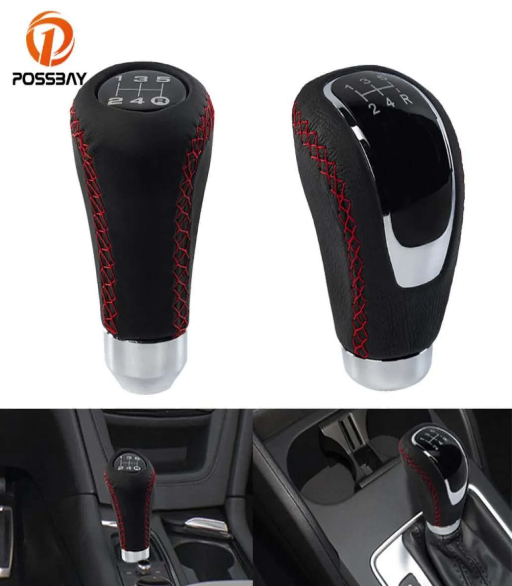 Auto tandwiel Knop Knop 5 Speed Stick Shifter Lever Leer voor E46 E60 E90GOLF 6 207 307PASSAT B6 B8 Interieur Details8774327