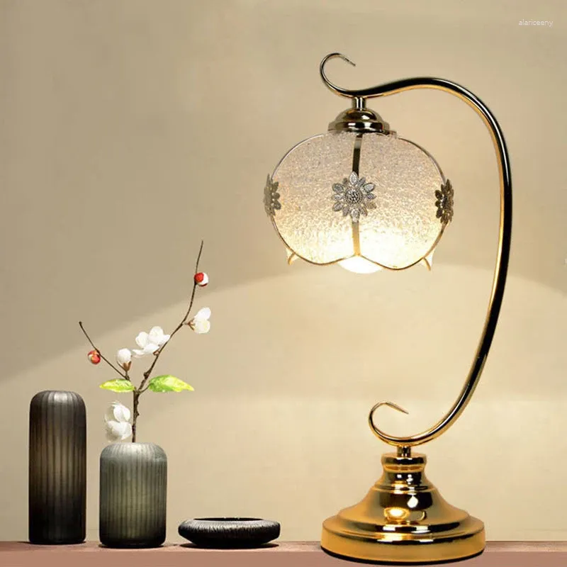Настольные лампы, современная стеклянная лампа для спальни, прикроватная тумбочка, украшение для гостиной, кабинет, ретро светодиодный ночник, светильники для домашнего освещения