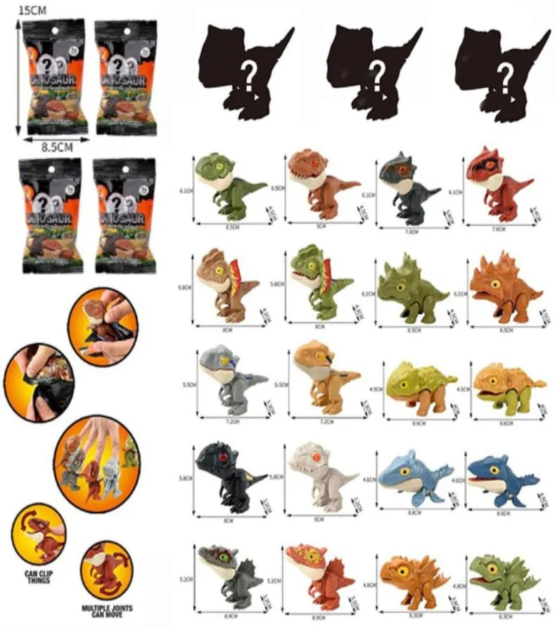 Ny 20 stil dekomprimering överraskning blind box fidget leksaker finger bita dinosauri multi joint rörlig liten djur barn leksak gi9755420