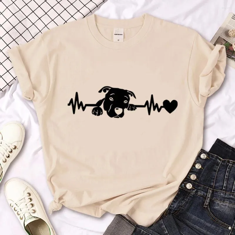 Kadın Tişörtleri Köpek Kalp Atışı Baskı Üstü Kadınlar Harajuku Kız 2000S Y2K Giysileri