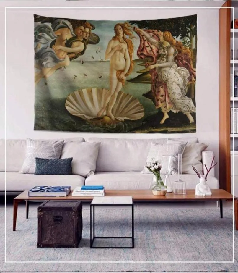 Tapestries World Classic Art Masterpiece TapestryシリーズSandro Botticelliヴィンテージホーム装飾の誕生2494244