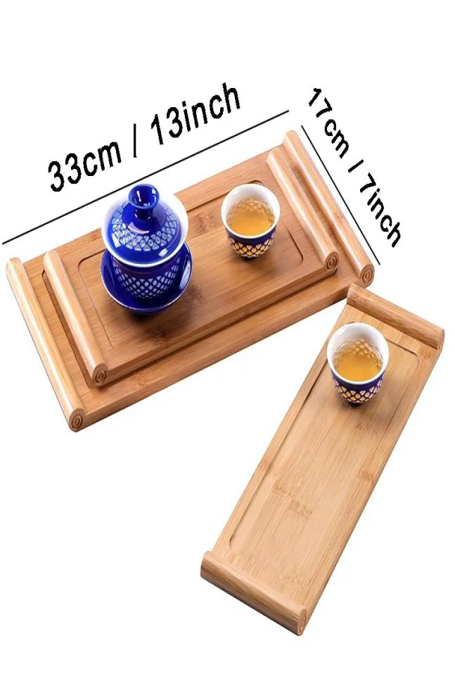 Plateau à thé rectangulaire en bois, assiette de Table de service, collations, plat de stockage des aliments pour la maison, plateau de service en bois, Table à thé 33171cm DBC BH4997140