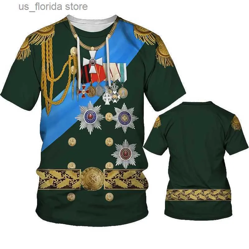 T-shirts pour hommes Capitaine général Uniforme T-shirts Hommes Cool Designs T-shirt imprimé 3D Vêtements pour femmes Strtwear Cosplay Tops Funny Kids T-shirts Y240314