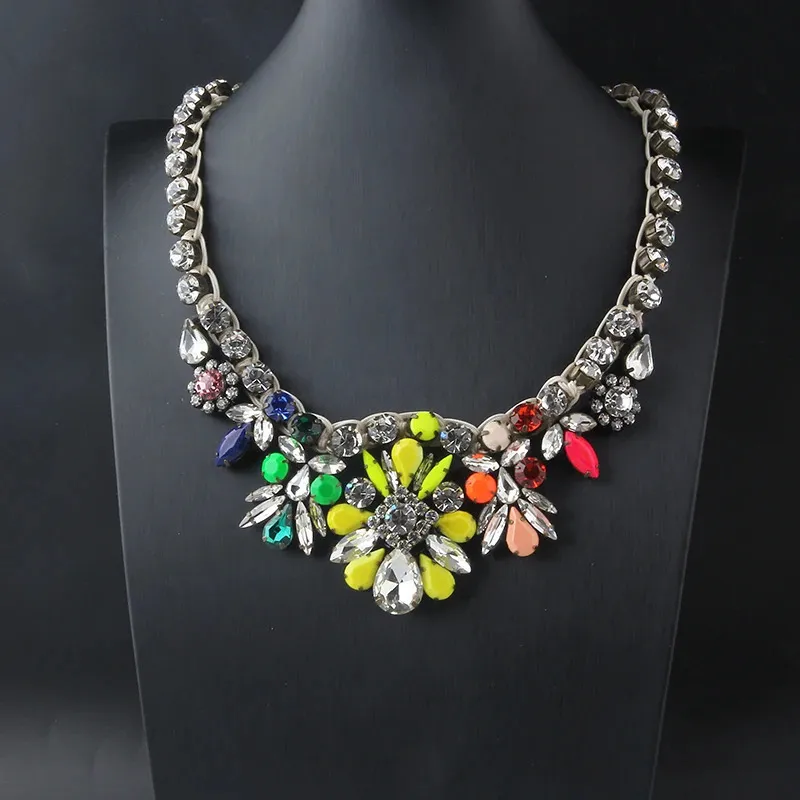 Shourouk vintage alta qulity moda colares gargantilha colar pingente flor cristal feminino luxo jelwery 311 240311