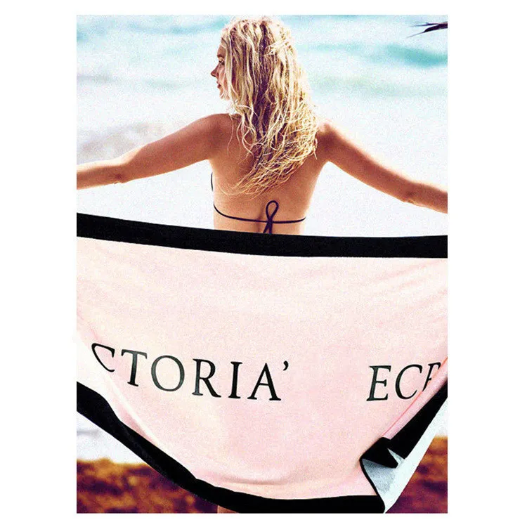 Toppmode Nya strandhandduk Europeisk och amerikansk stil 75 x 150 cm stor badhanddukskurna Velvet Active Printed Beach Handdukar