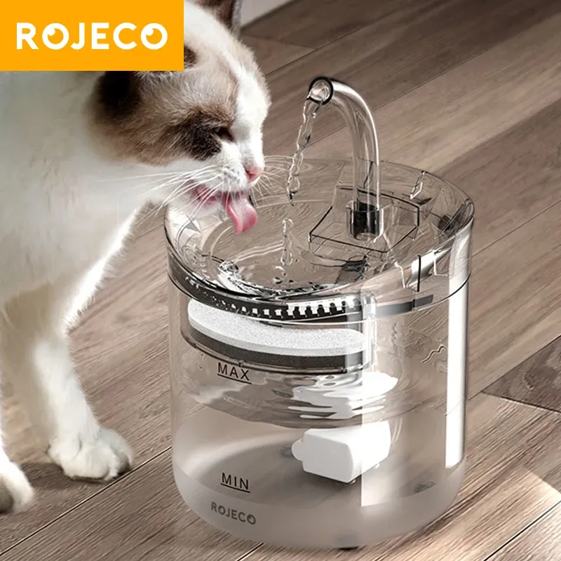 Suprimentos Rojeco Gato Fonte de Água Automático Pet Dispensador de Água Pet Bebedor Inteligente para Gatos Sensor Automático Gato Bebedouro Acessórios