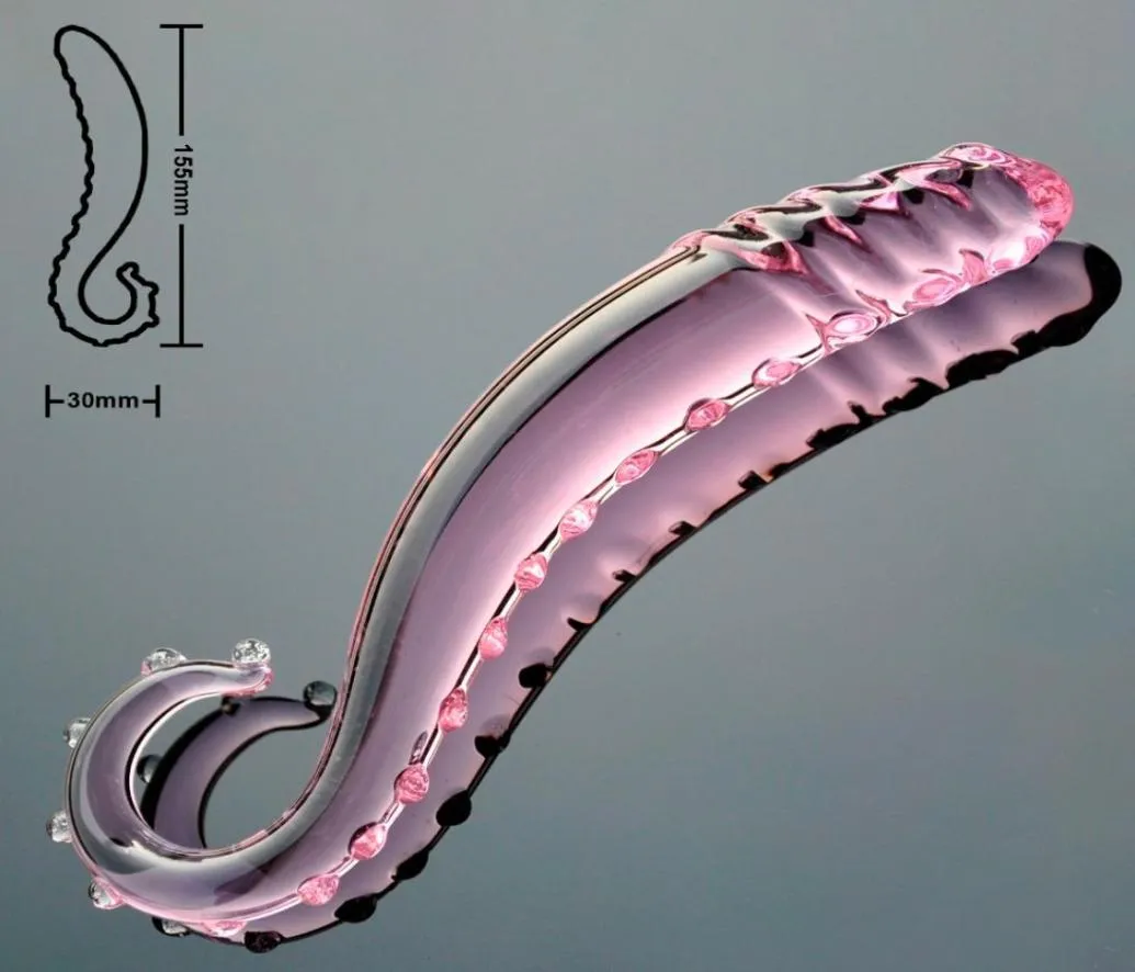 30mm Pink Pyrex glass dildo artificial penis crystal fake anal plug prostate massager masturbate Sex toy for adult gay women men S5601341