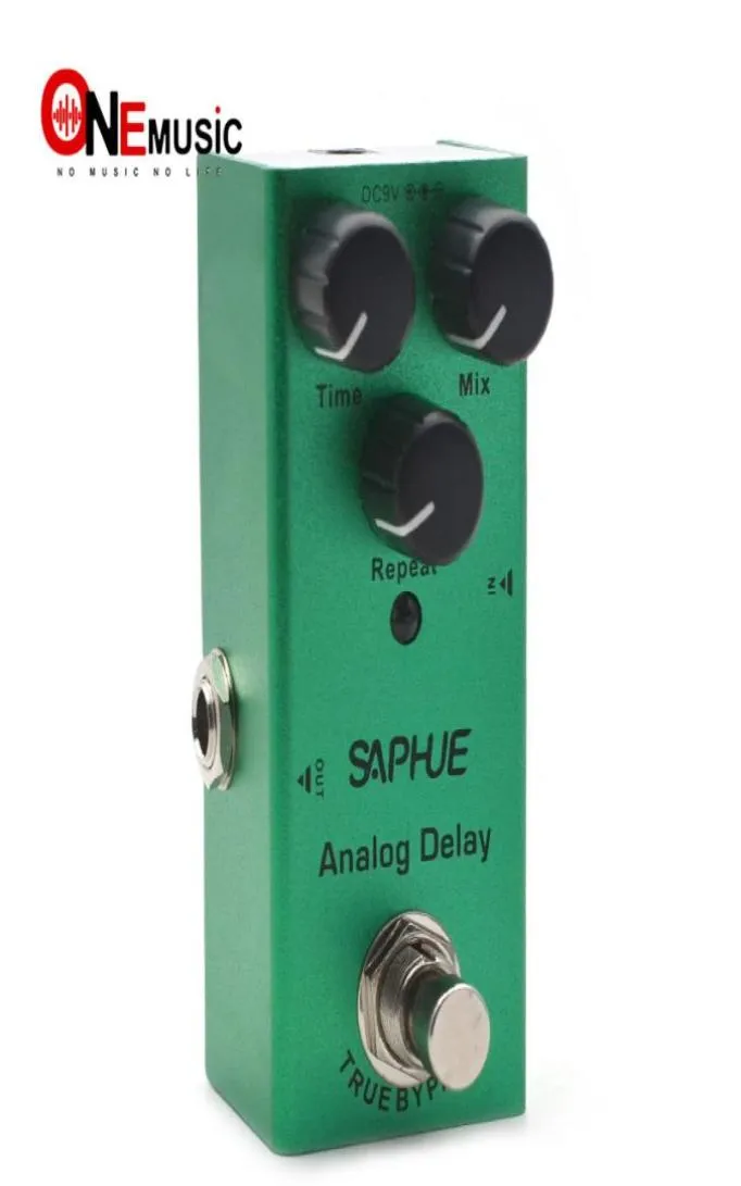 Saphue pedal de efeito analógico para guitarra elétrica, atraso timemixrepeat, mini tipo único dc 9v, true bypass2527035