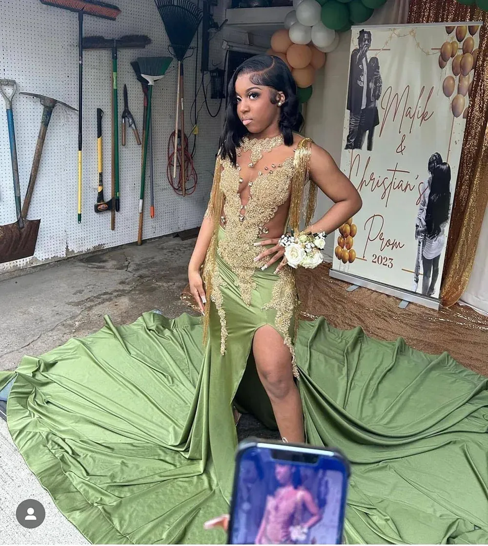 Olive green sexy dress sale