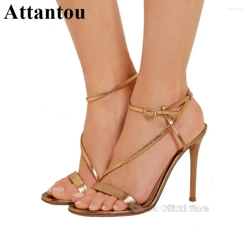 Kleid Schuhe Mode Gold Schwarz Ausschnitt High Heel Gladiator Sandalen Frauen Schmalband Leder Sommer Party Heels