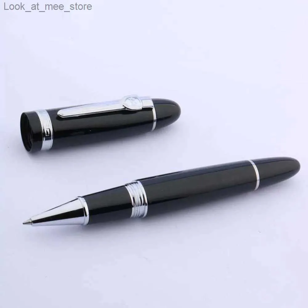 Fountain Pens Fountain Pens jinhao 159 Silver ic Twist metal black Rollerball Pen Q240314