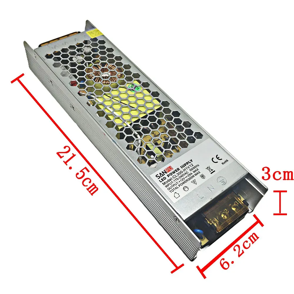 250W/300W DC12V Switch Power Supply AC to DC LED Lighting Transformer CL250-H1V12/CL300-H1V12 Ultra Thin Aluminum Shell 20.8A/25A/ Driver