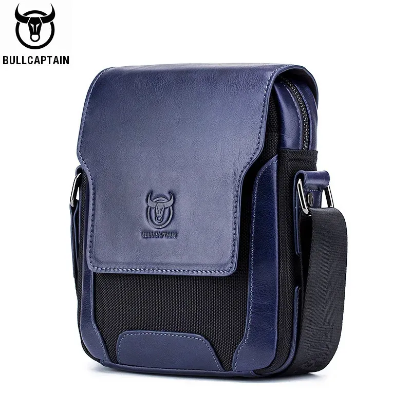 BULLCAPTAIN Man Messenger Bag Men Genuine Leather Shoulder Bags Business Crossbody Casual Famous Brand Male Handbag 240311
