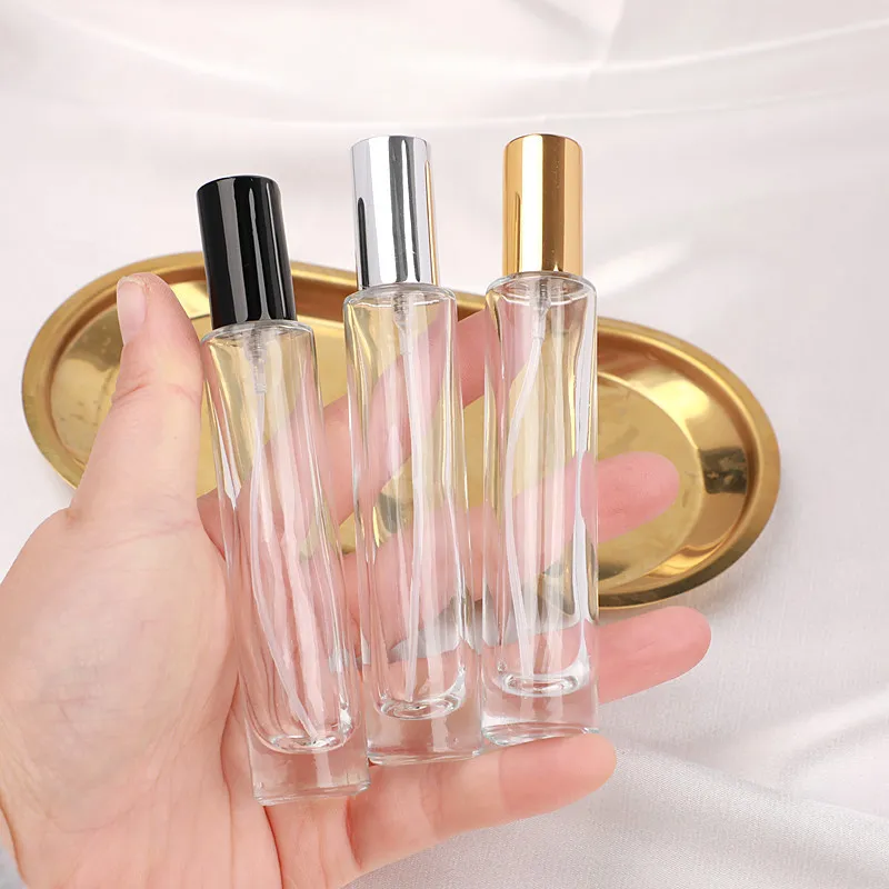 15ml Draagbare Reizen Platte Vierkante Transparante Verstuiver Fijne Mist Spray Parfum Lege Glazen Hervulbare Flessen