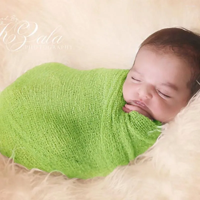 Blankets Baby Pography Props Blanket Wraps Stretch Knit Wrap Born Po Hammock Swaddling Padding