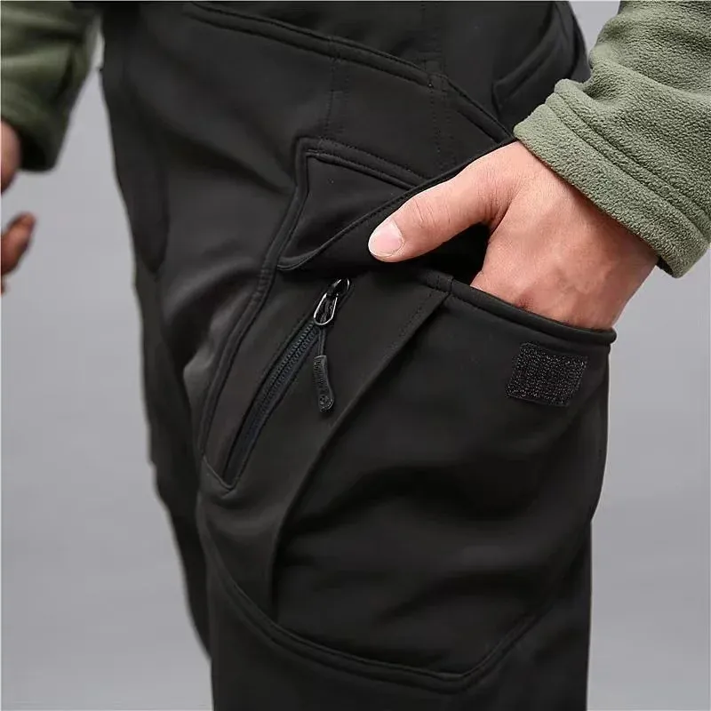 Men Winter Tactical SharkSkin Jackets Hiking Military Pants Waterproof  Fishing Climbing Trekking Casual Hunting Camping Trousers 240228