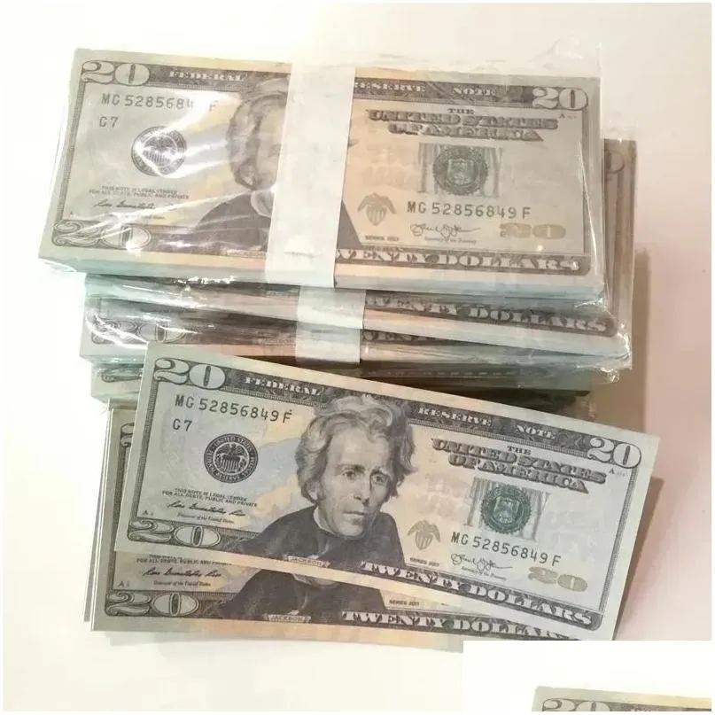 Outros suprimentos de festa festiva Fake Money Movie Prop Banknote 10 20 50 100 200 Dólar Americano Euros Libra Inglês Notas Real Homefavor Dhguc