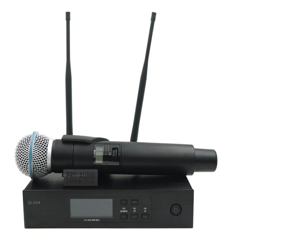 QLXD4 UHF Professional Wireless Microphone System med Beta58A QLX Handheld -sändare för Stage Live Vocal Karaoke Speech4367138