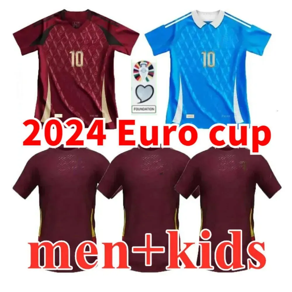 새로운 24 25 홈 어웨이 벨기에 축구 유니폼 de Bruyne R.Lukaku E.Hazard 2023 2024 남자 셔츠 Mertens Mertens Batshuayi Tielemans T.Hazard 팬 플레이어 버전 성인 666