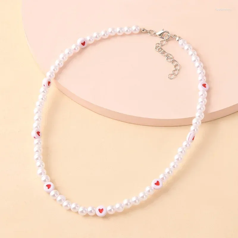 Collane a ciondolo 2024 Fashion Heart Pearl Perline per Women Charm Clavicle Chain Party Wedding Jewelry Accessori