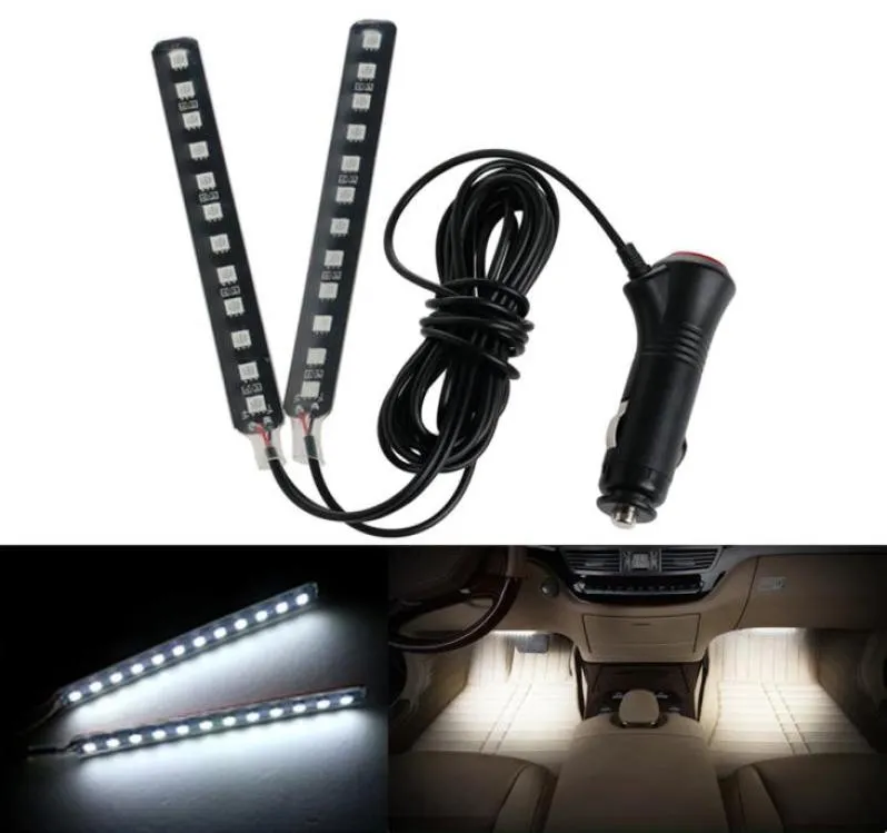 12 LED per auto SUV interni vano piedi pavimento decorativo atmosfera luce strisce al neon luce interna auto bianco1052757