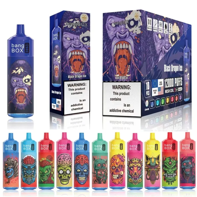 Original Bangbox 12000 Puffs Einweg-E-Zigaretten 20 ml vorgefüllt RGB Vape 12K Tornado Vaping-Gerät Ecig LED blinkende Bang Box Tornado