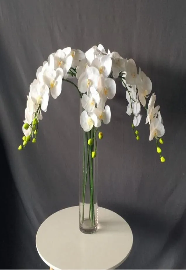 10Pcslot réaliste artificielle papillon orchidée fleur soie Phalaenopsis mariage maison bricolage décoration fausses fleurs 2650474