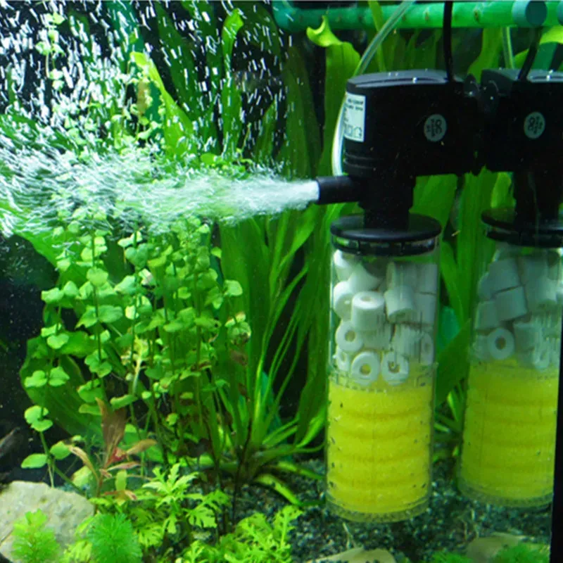 Accesorios Bomba de filtro interno de agua sumergible 3 en 1 para acuario, tanque de peces, filtro sumergible multifunción, accesorios para acuario