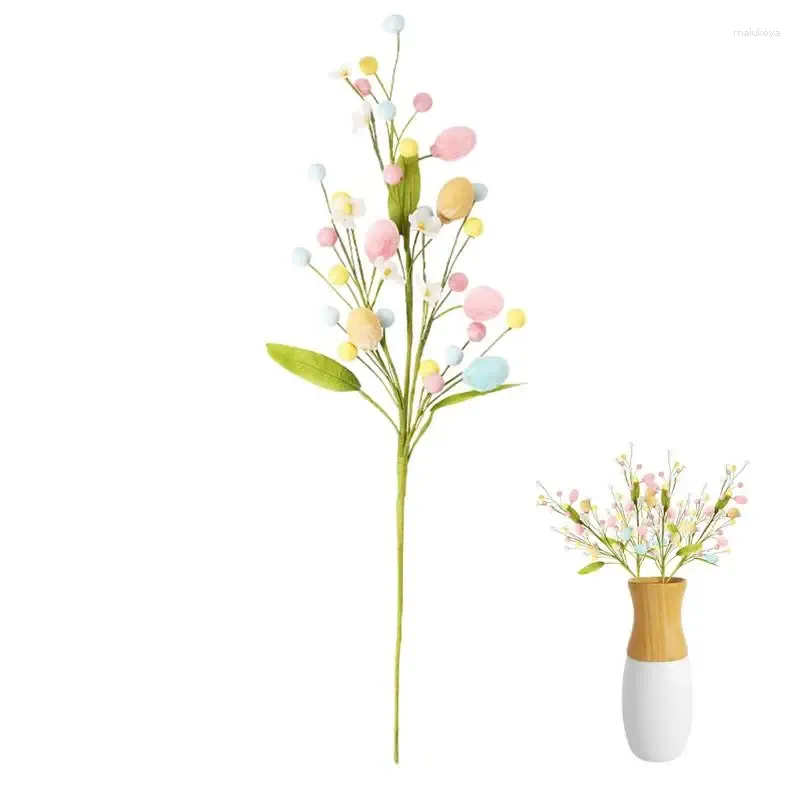 Fleurs décoratives, branche d'arbre à œufs de pâques, fausse plante, décorations joyeuses, artificielles pour fête, 2024