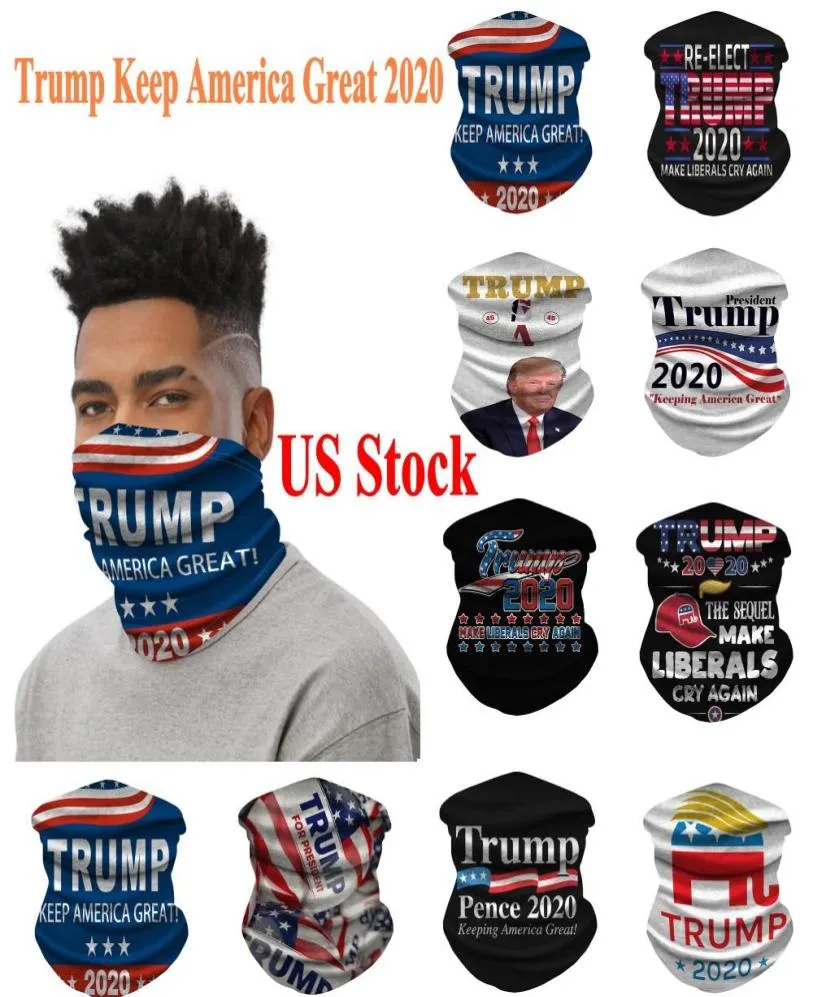 US STOCK Trump 2020 Masques de cyclisme Écharpe Bandana Foulards de moto Foulard Cou Masque Extérieur Trump Keep America Great FY9151587523