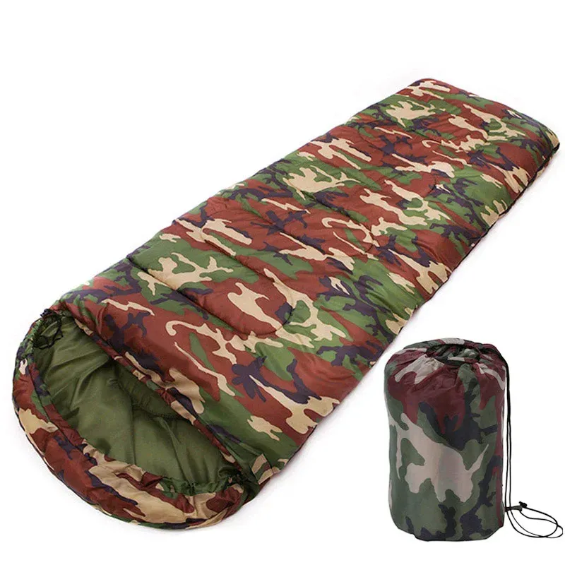 Équipement coton Camping sac de couchage enveloppe Style armée militaire Camouflage sacs de couchage en plein air chaud voyage randonnée sac de sommeil Xa380b