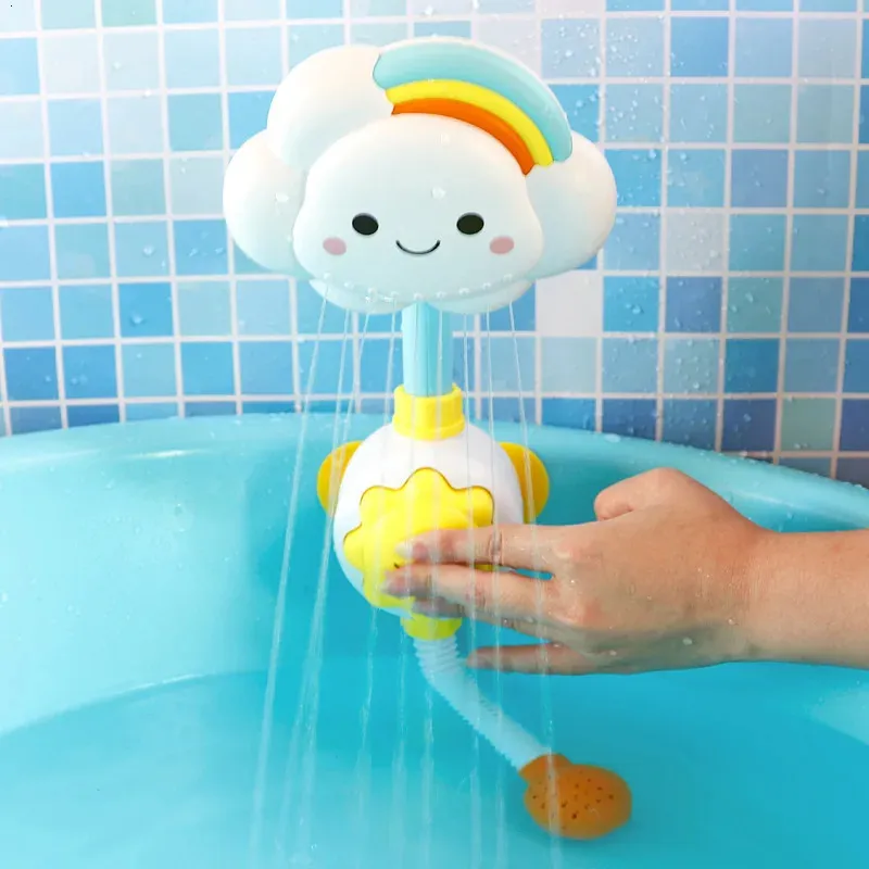 Babybadje Speelgoed Cloud Badkuip Douches Badtuiten Sukkels Vouwkraan Kinderen Badspeelgoed Schattig Spray Douche Kindercadeau 240228