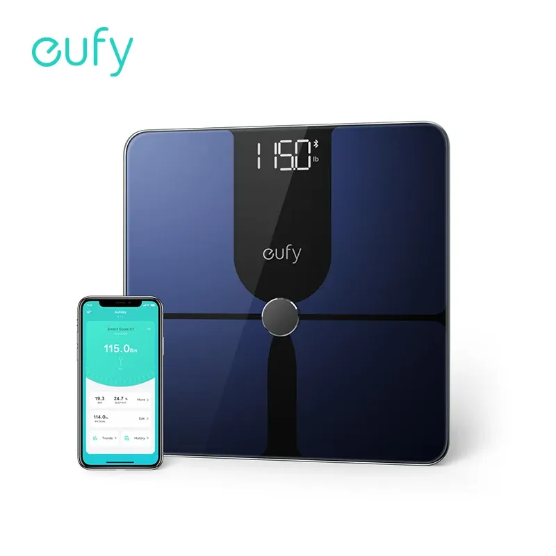Skalor eufy av anker smart skala p1 med bluetooth body fett skala trådlös digital badrumsskala 14 mätningar vikt/kroppsfett