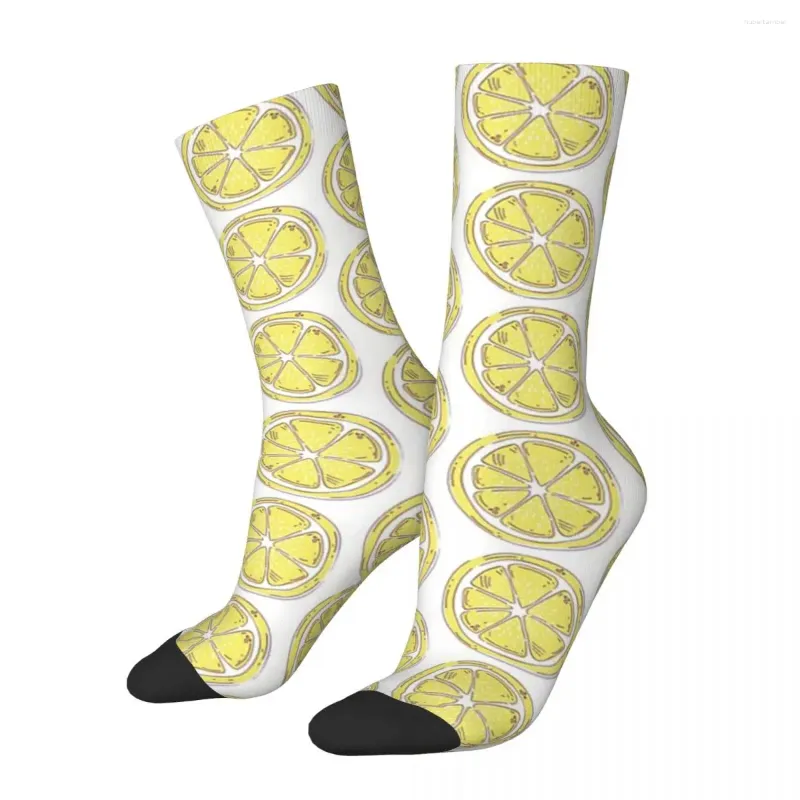 Chaussettes pour hommes Hip Hop rétro citron Fruit fou unisexe fête Style de rue sans couture imprimé drôle nouveauté Happy Crew chaussette garçons