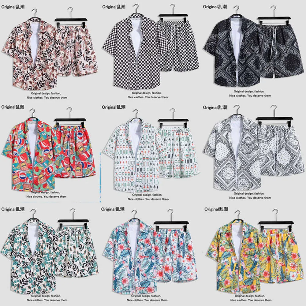 Designer Suit Summer Beach Flower Shirt Short-sleeved Mens Loose Instwo Full-printed Shorts Shirts Xdql