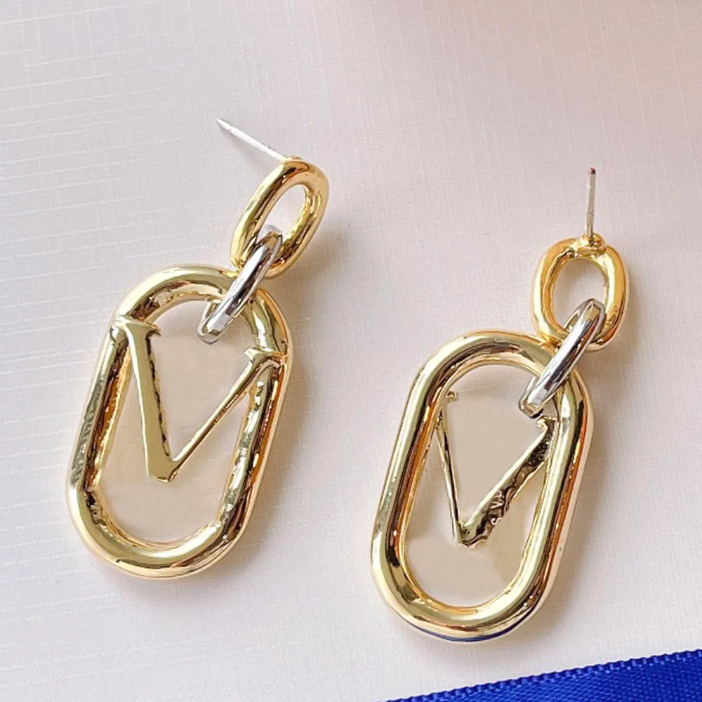 Orecchini a bottone Orecchini di design per donna Orecchini in oro con lettera di marca Orecchini per feste di matrimonio Anniversario Regalo Designer Eardrop Gioielli di moda lucidati