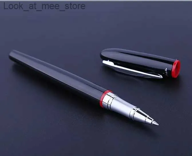 Fountain Pens Fountain Pens 1pc/lot Picasso 907 Red and Black Roller Ball Pen Montmartre Pimio Ball Pen Silver Clip Canetas Office Supplies 13.6*1.3cm Q240314