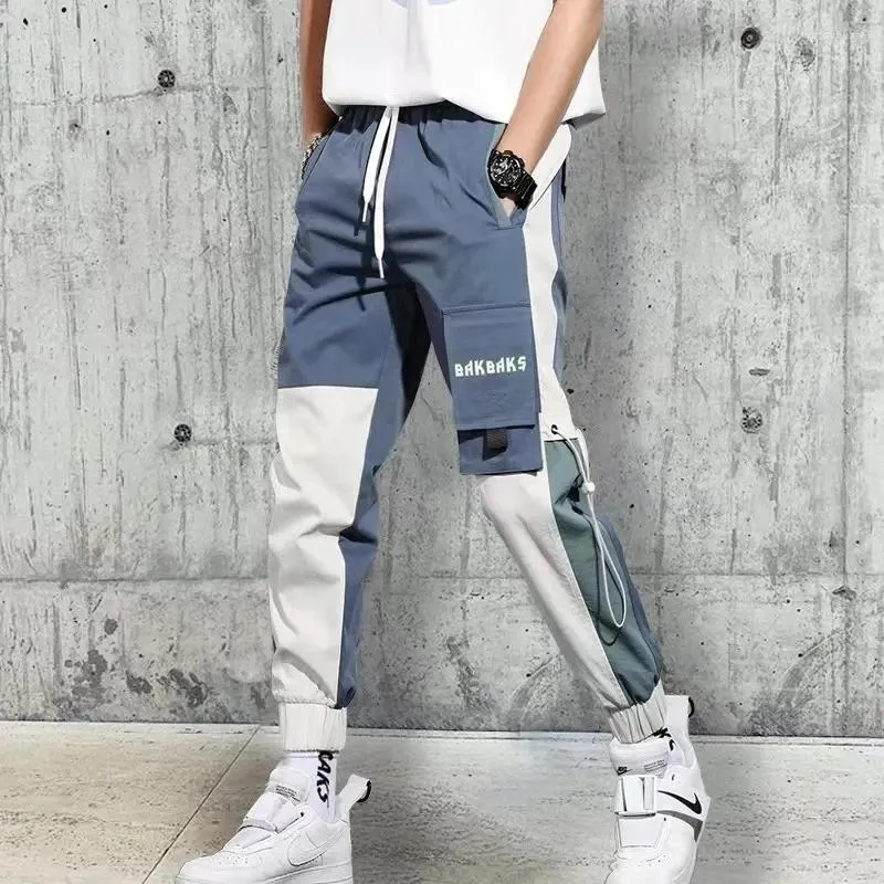 Pantalons pour hommes épissage travail pour printemps et automne marque à la mode sanitaire