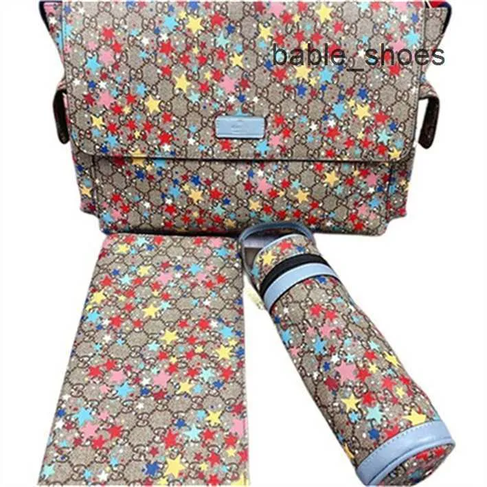 2023 Mom Baby Diaper Bag 3-częściowy zestaw Paris Designerka Drukuj wielofunkcyjny zamek błyskawiczny Hasp One ramię mama i dziewczęta Prezent Creative A2