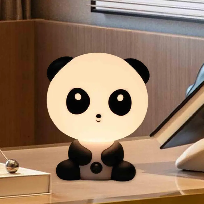 Lâmpadas de mesa Panda Night Light Baby Berçário Lâmpada LED Cabeceira Nightlight Animal para Quarto Kids Room Nightstand Home